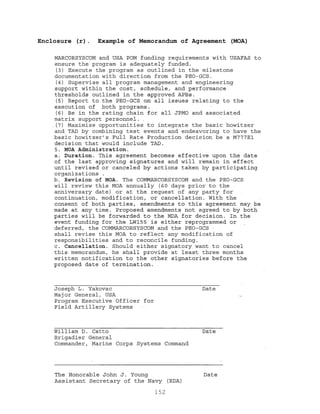 152
Enclosure (r). Example of Memorandum of Agreement (MOA)
 