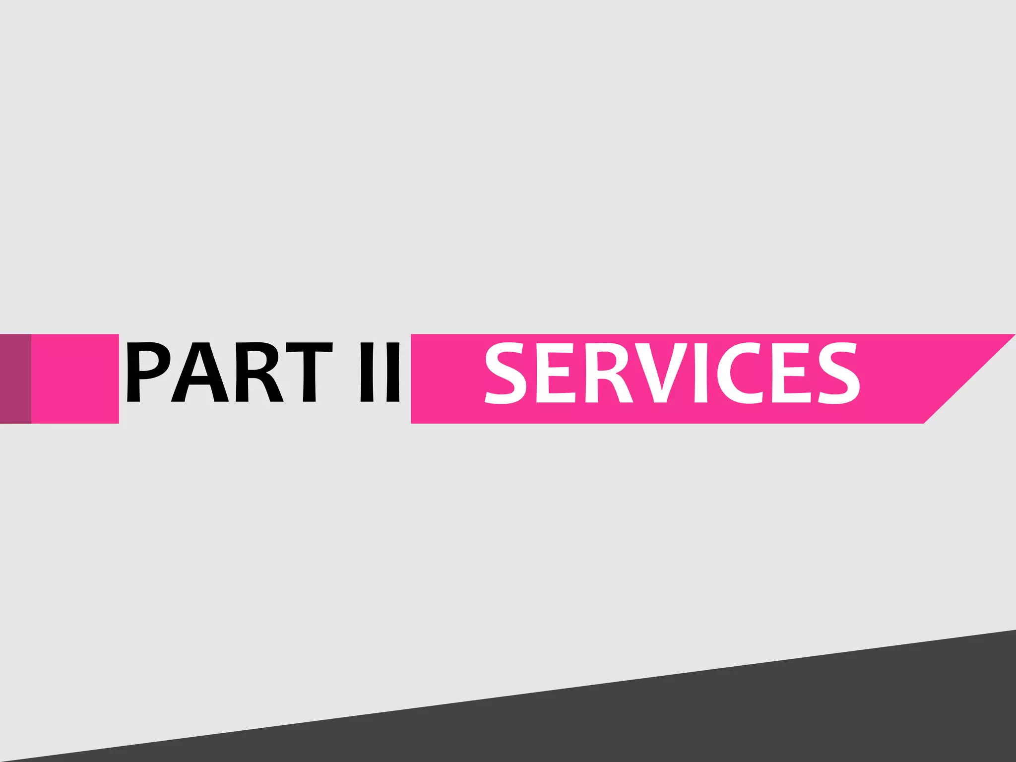 PART II SERVICES
 