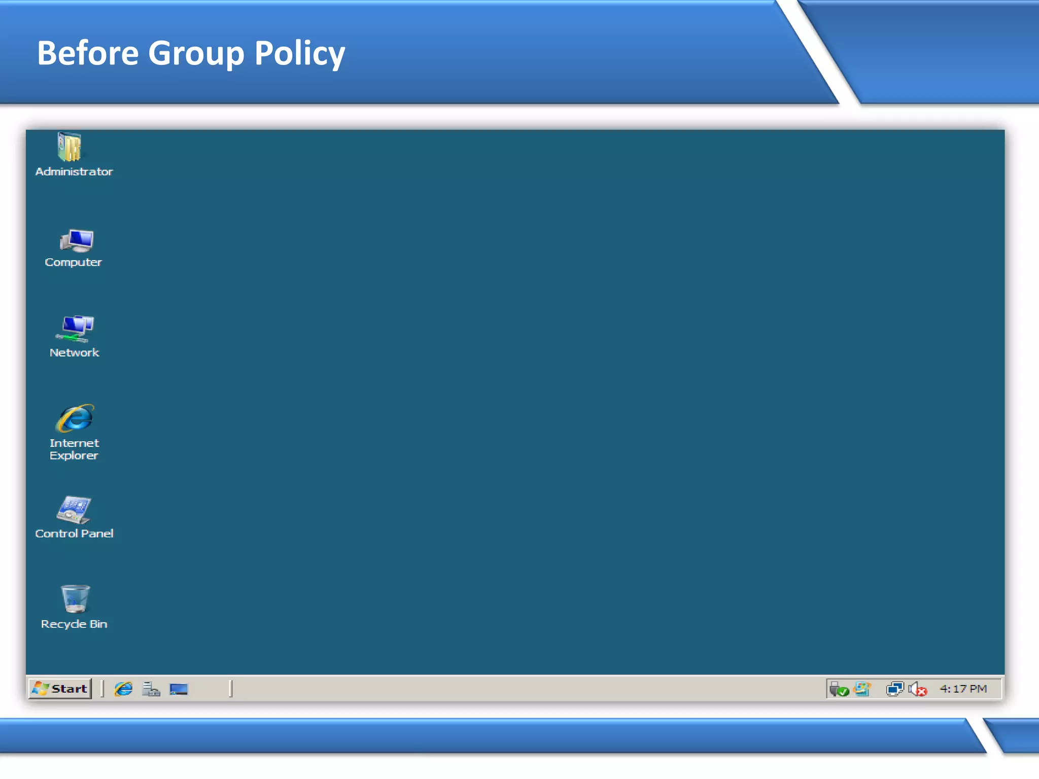 Before Group Policy
 