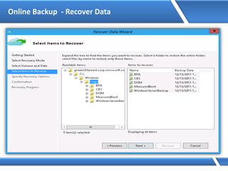 Online Backup - Recover Data
 