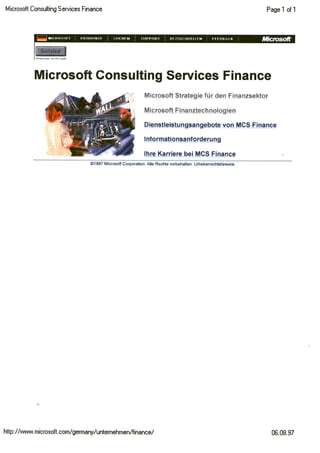 MCS Finance Dienstleistungen Christoph Marloh 1997