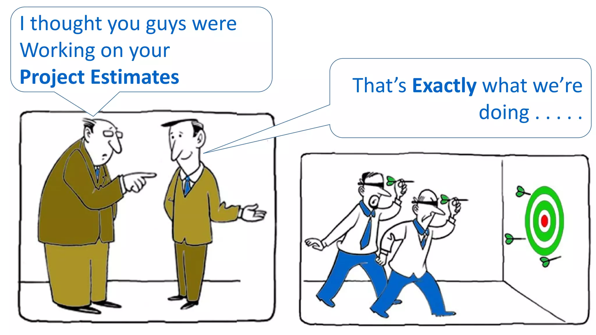 I thought you guys were
Working on your
Project Estimates That’s Exactly what we’re
doing . . . . .
 