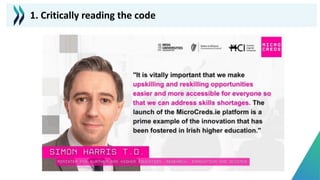 1. Critically reading the code
 