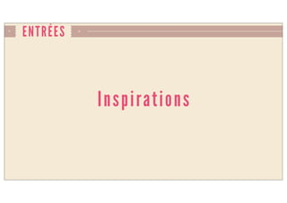 ENTRÉES
Inspirations
 