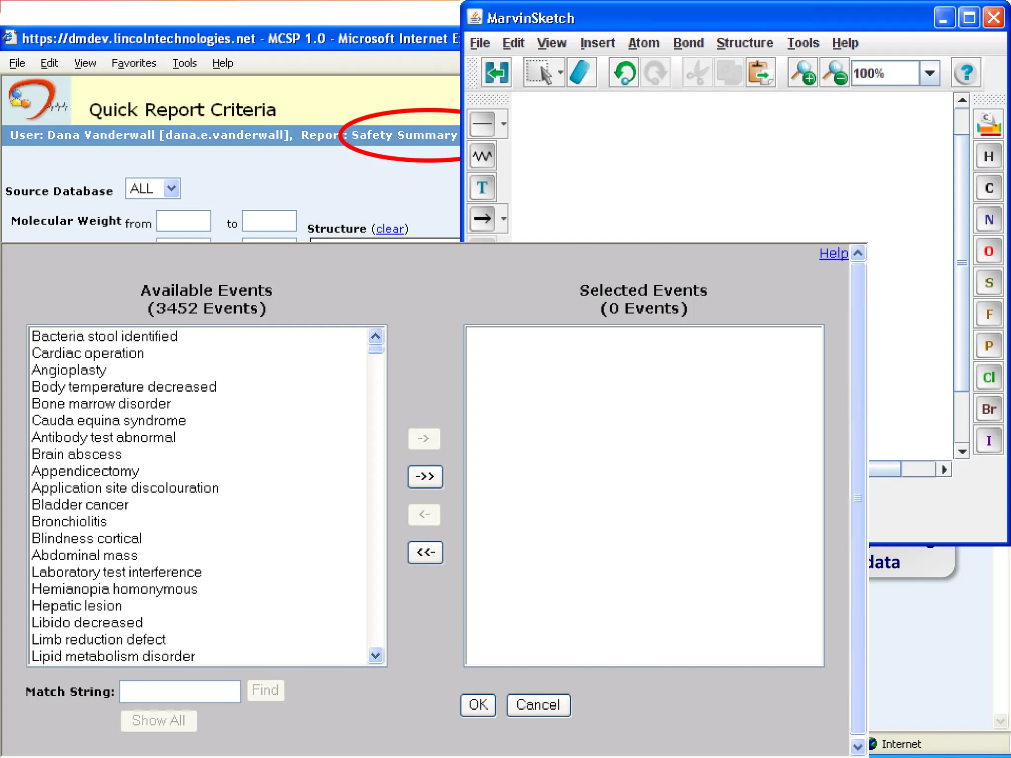 Currently 4 std quick reportsQuery by chemical similarity or substructureQuery target in GSK profiling dataQuery by  adverse event in FDA AERS