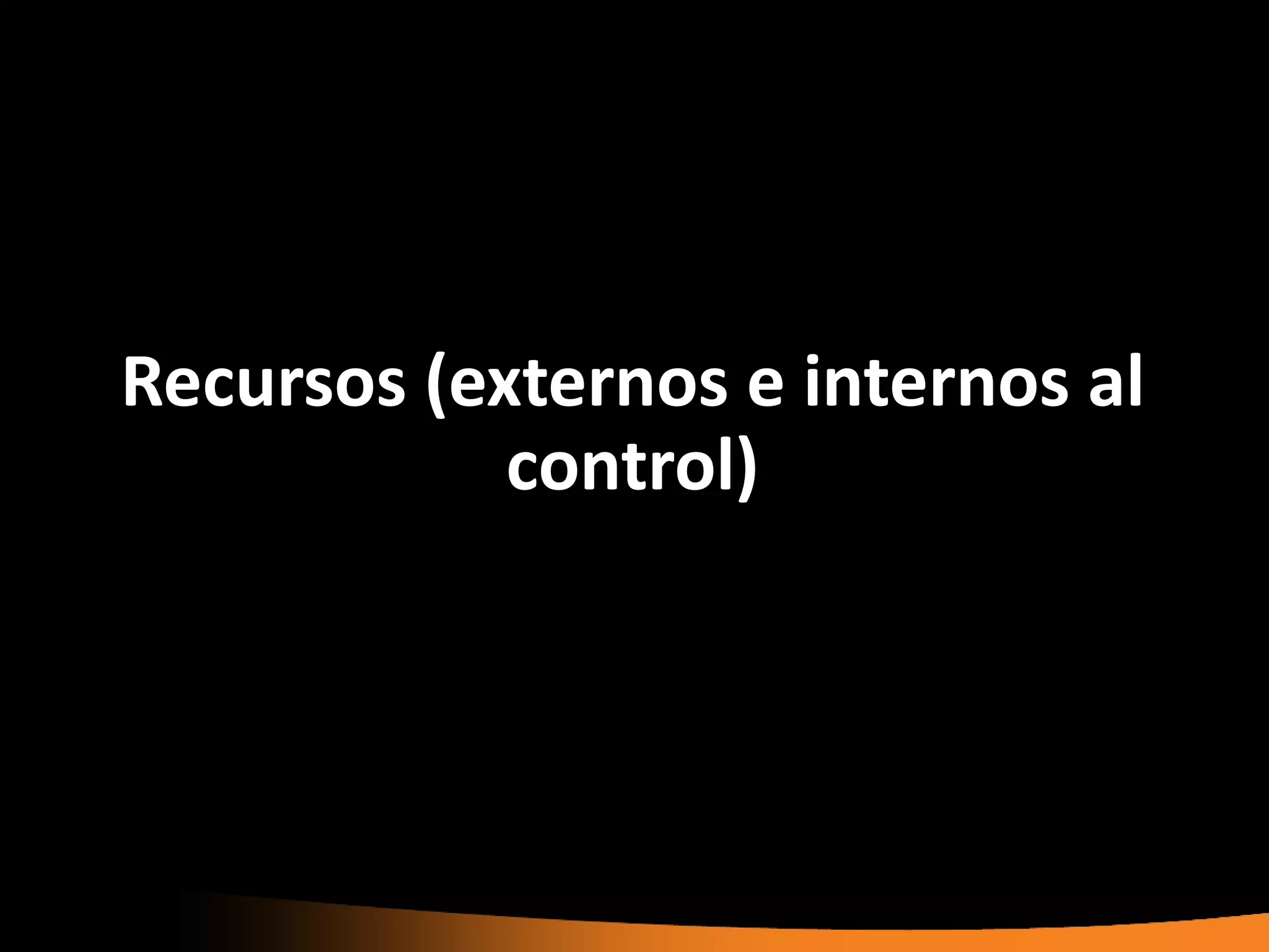 Recursos (externos e internos al
            control)
 