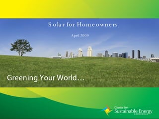Solar for Homeowners April 2009 