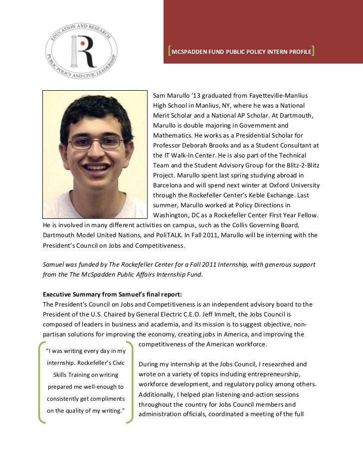 internship profile