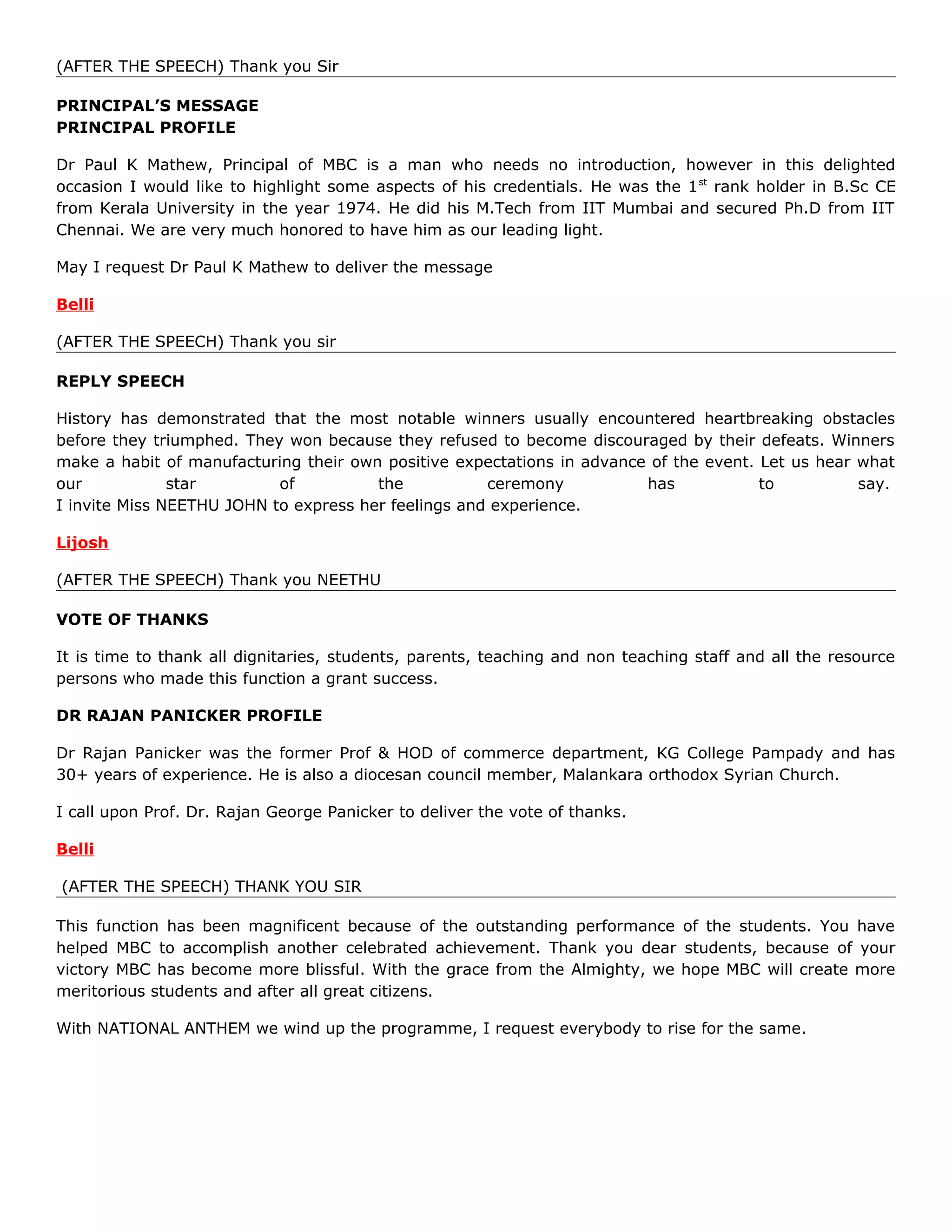 Master of Ceremony Script | DOC | Graduation | Personal Celebrations ...