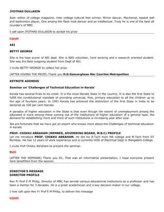 Master Of Ceremony Script