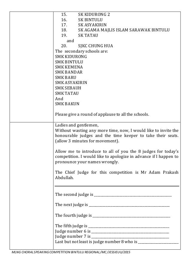 Mc's preparation work flow for mlng choral speaking 