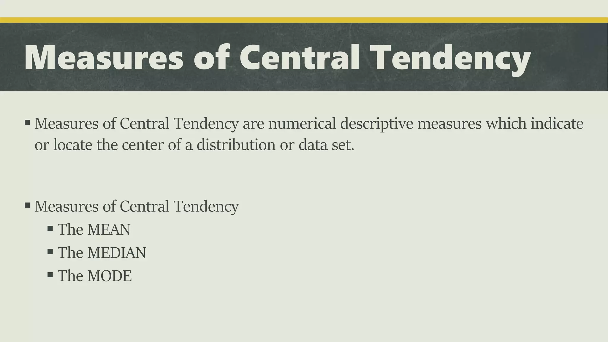 measures of central tendency | PPT