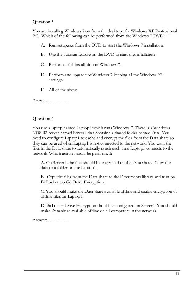 mcts windows 7 configuring 70 680 study guide da form 137 1