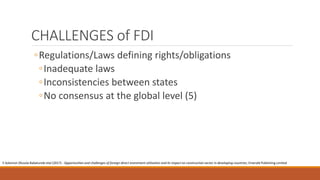 Regulation of Foreign Direct Investments | PPTX