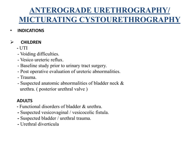 RGU MCU and its interpretation in pathology of Urinary Bladder ...