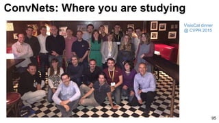 95
ConvNets: Where you are studying
VisioCat dinner
@ CVPR 2015
 