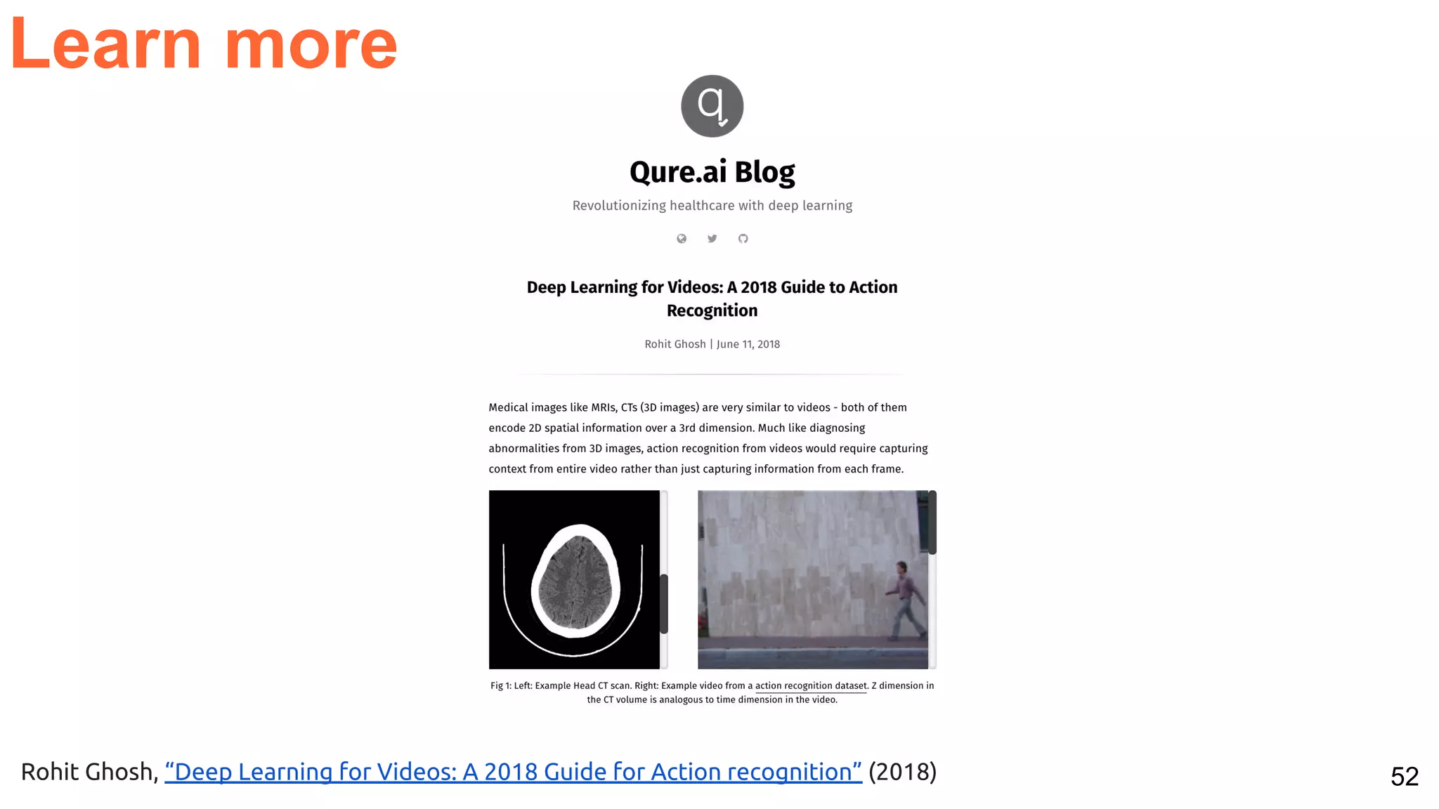 52
Learn more
Rohit Ghosh, “Deep Learning for Videos: A 2018 Guide for Action recognition” (2018)
 