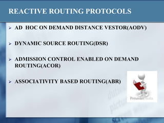 MANETS Routing By Vikash Maianwal | PPTX