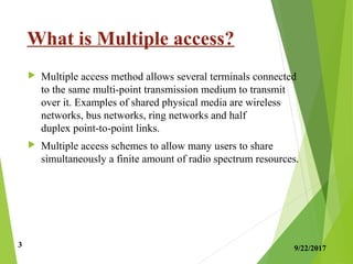 MULTIPLE ACCESS IN WIRELESS COMMUNICATION | PPT