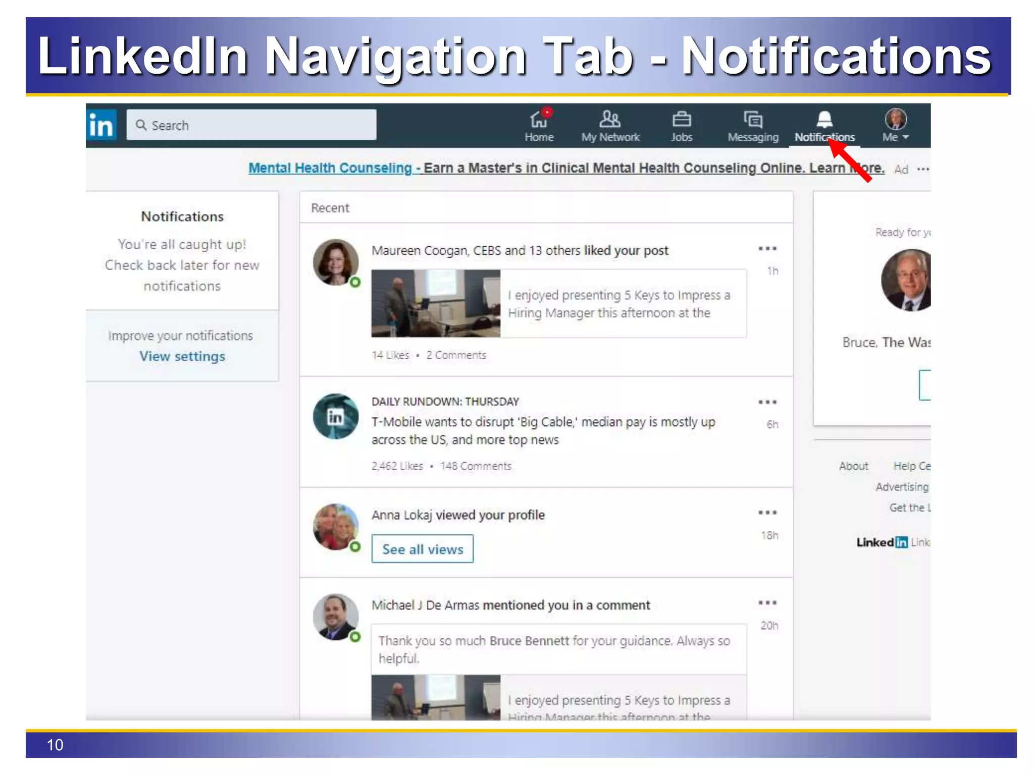 10
LinkedIn Navigation Tab - Notifications
 