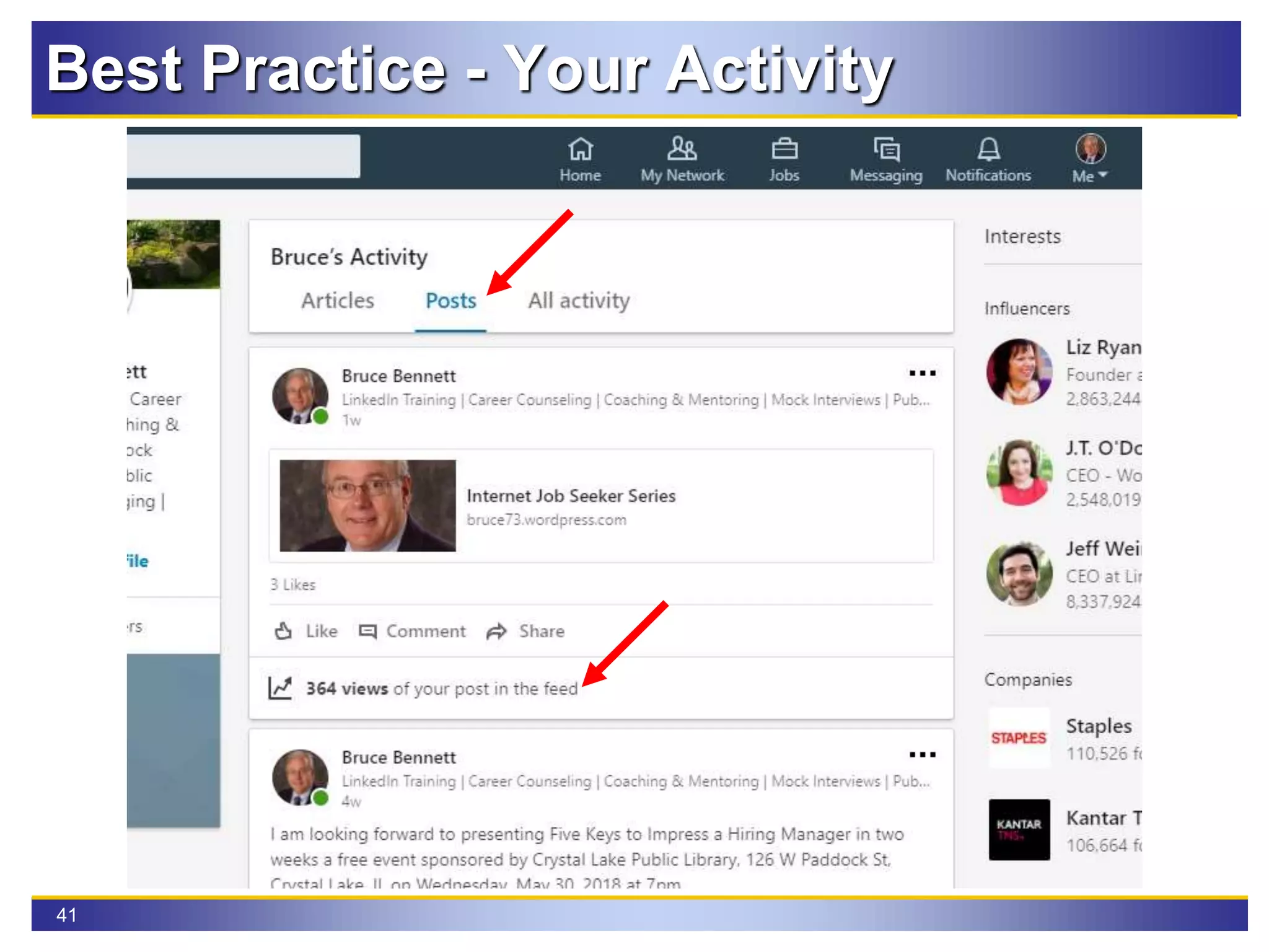 41
Best Practice - Your Activity
 