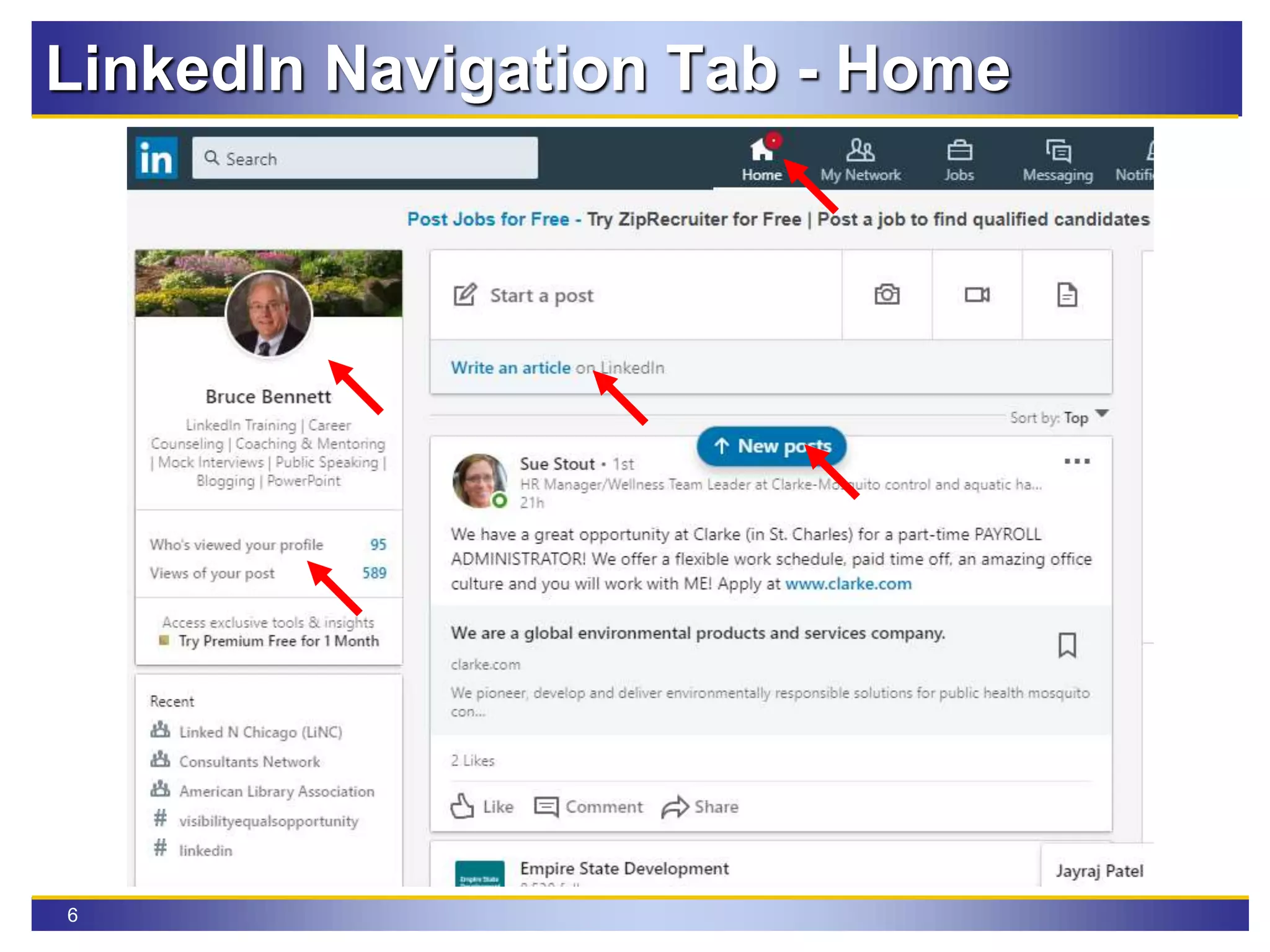 6
LinkedIn Navigation Tab - Home
 