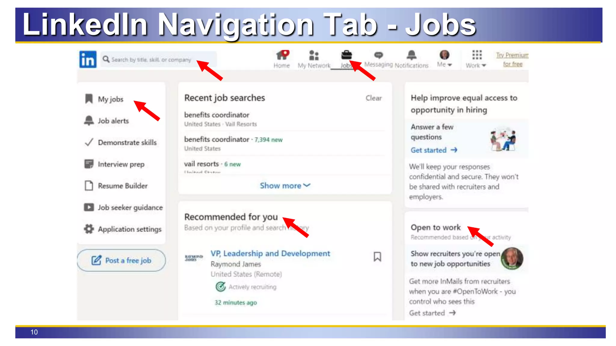 10
LinkedIn Navigation Tab - Jobs
 