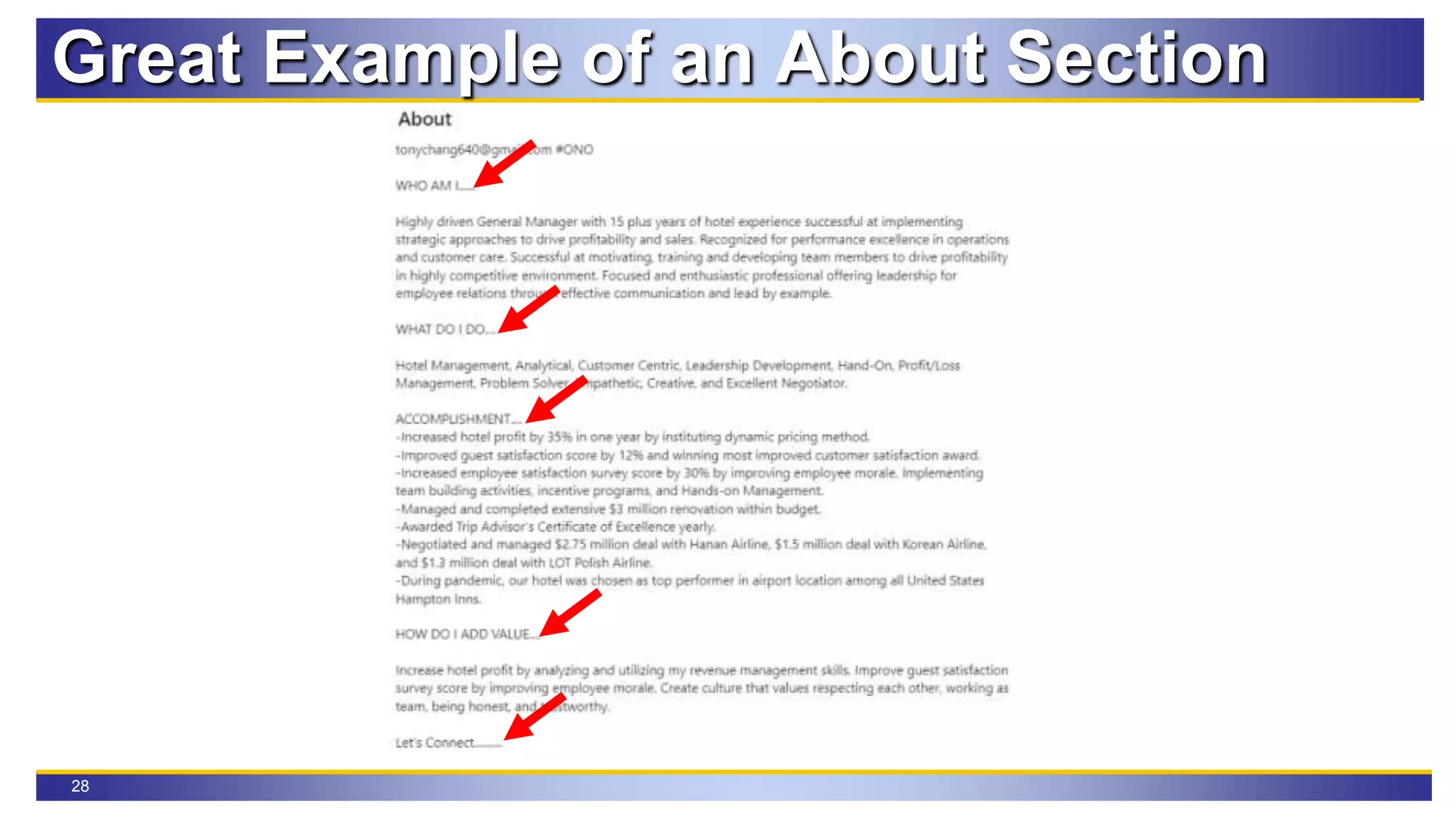 28
Great Example of an About Section
 