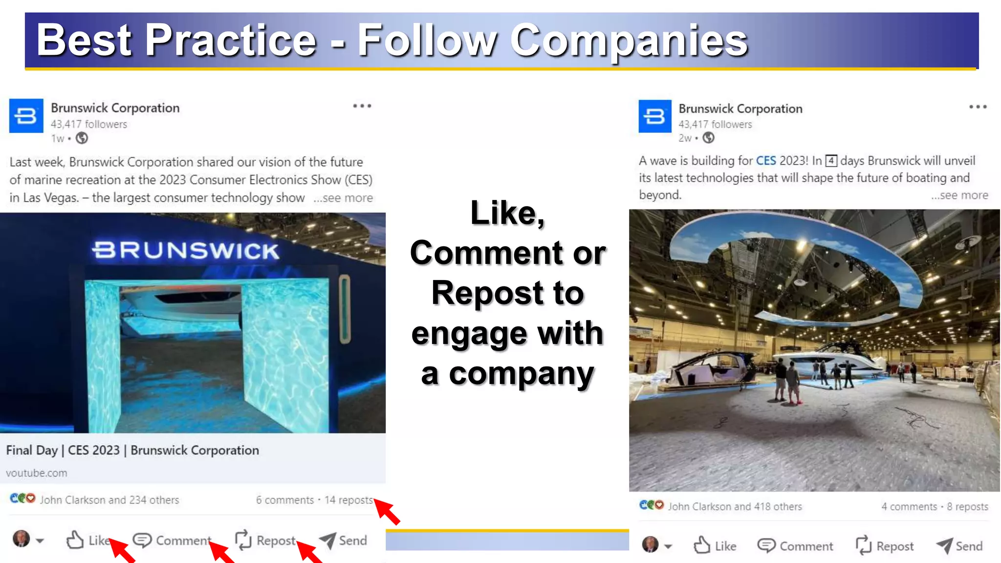 93
Best Practice - Follow Companies
Like,
Comment or
Repost to
engage with
a company
 