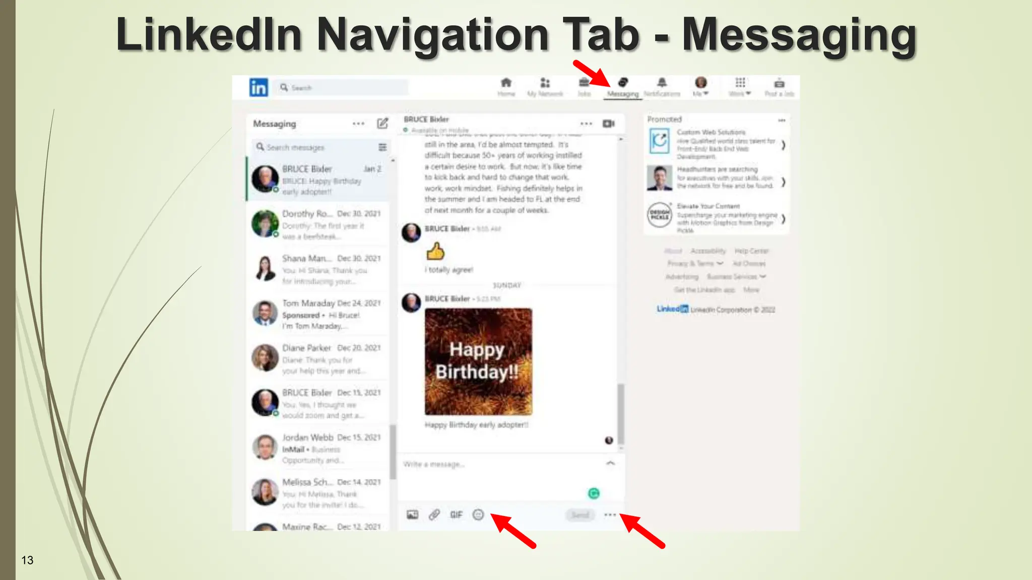 13
LinkedIn Navigation Tab - Messaging
 