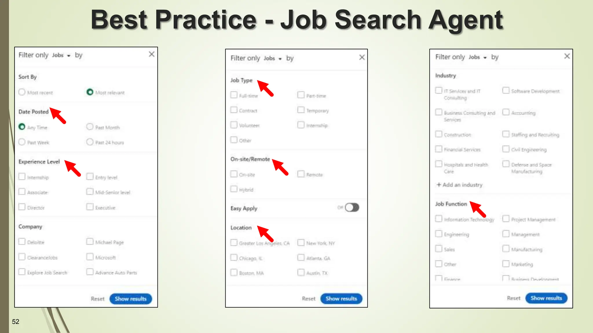 52
Best Practice - Job Search Agent
 