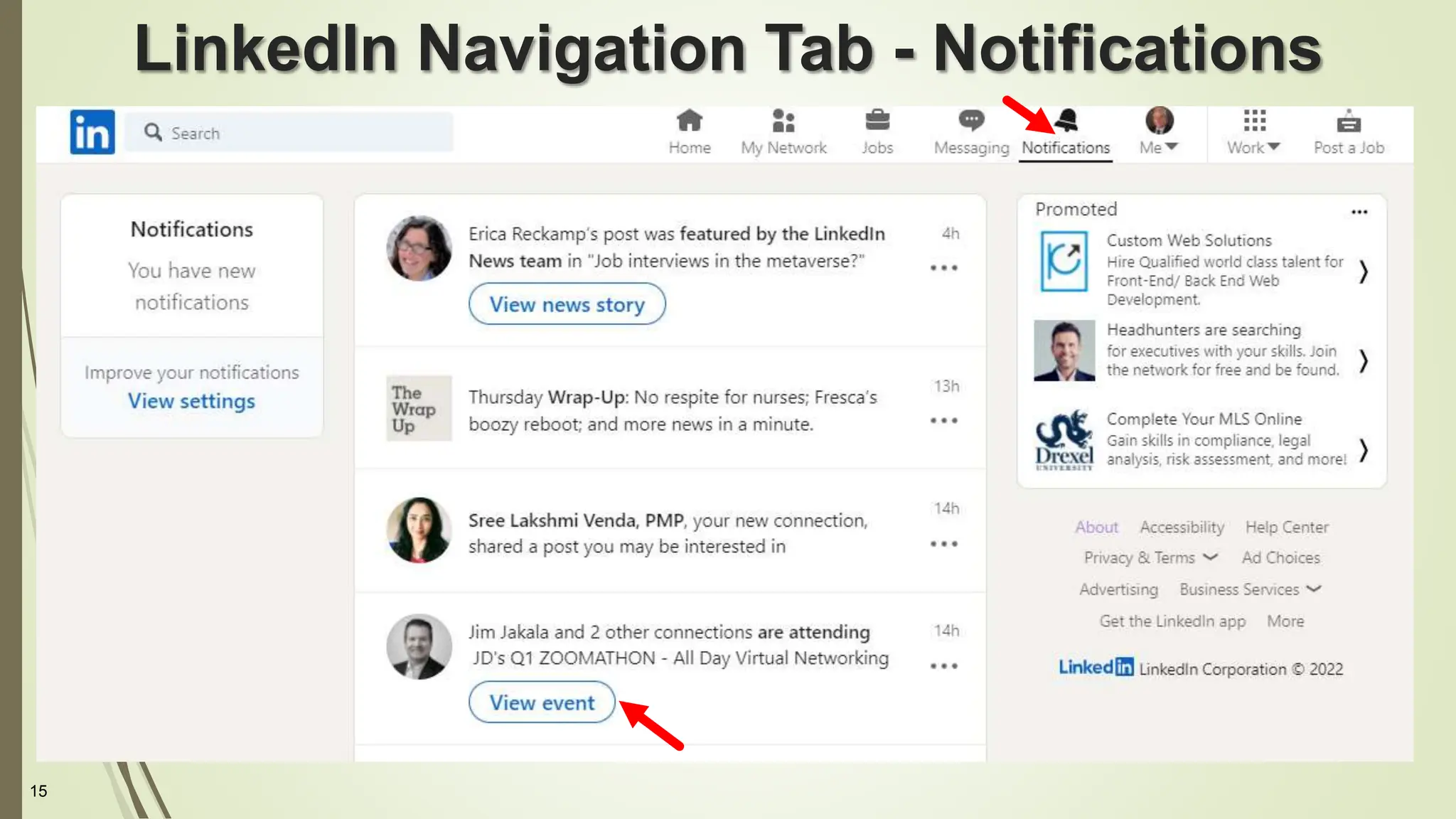 15
LinkedIn Navigation Tab - Notifications
 