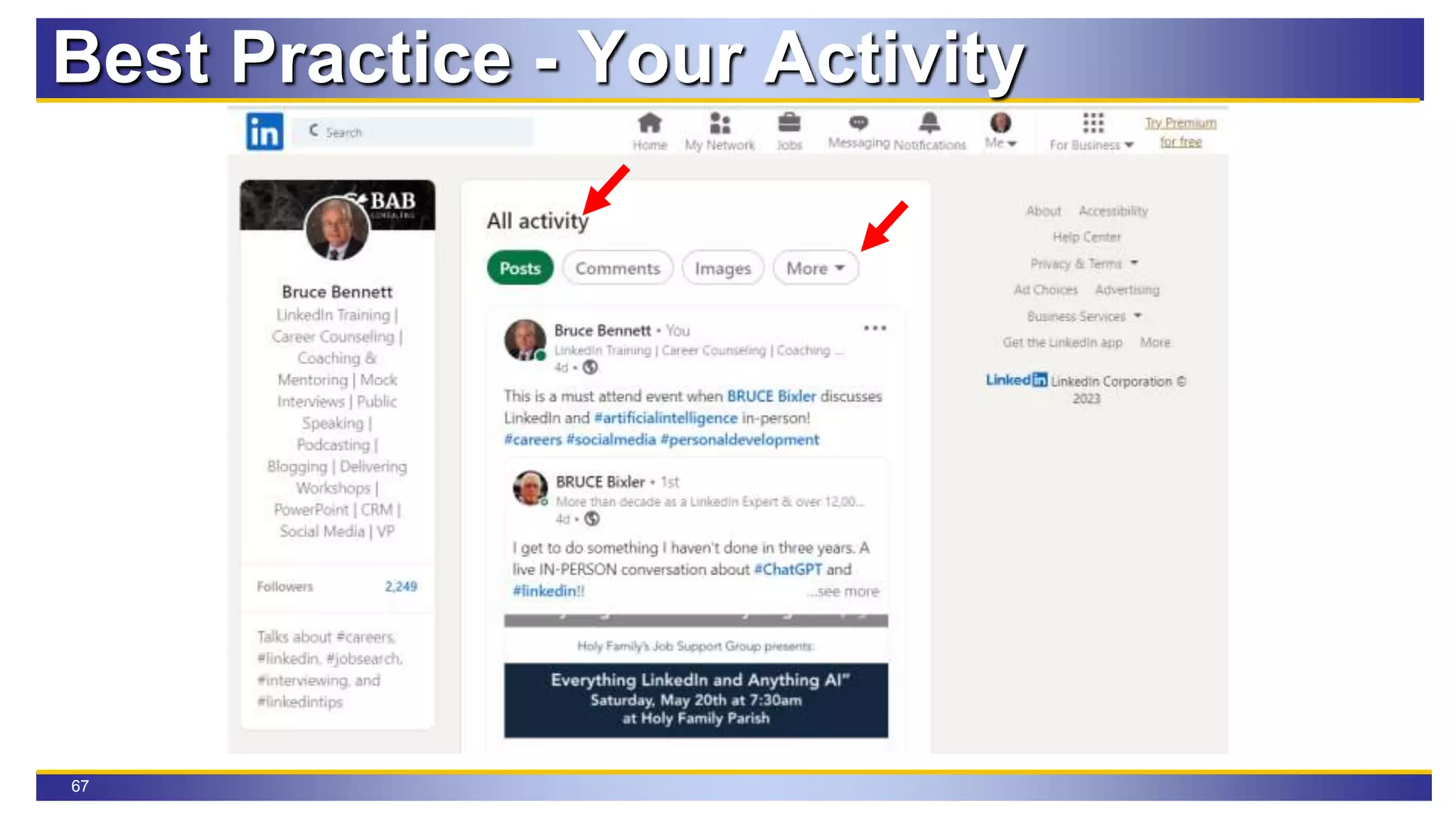 67
Best Practice - Your Activity
 