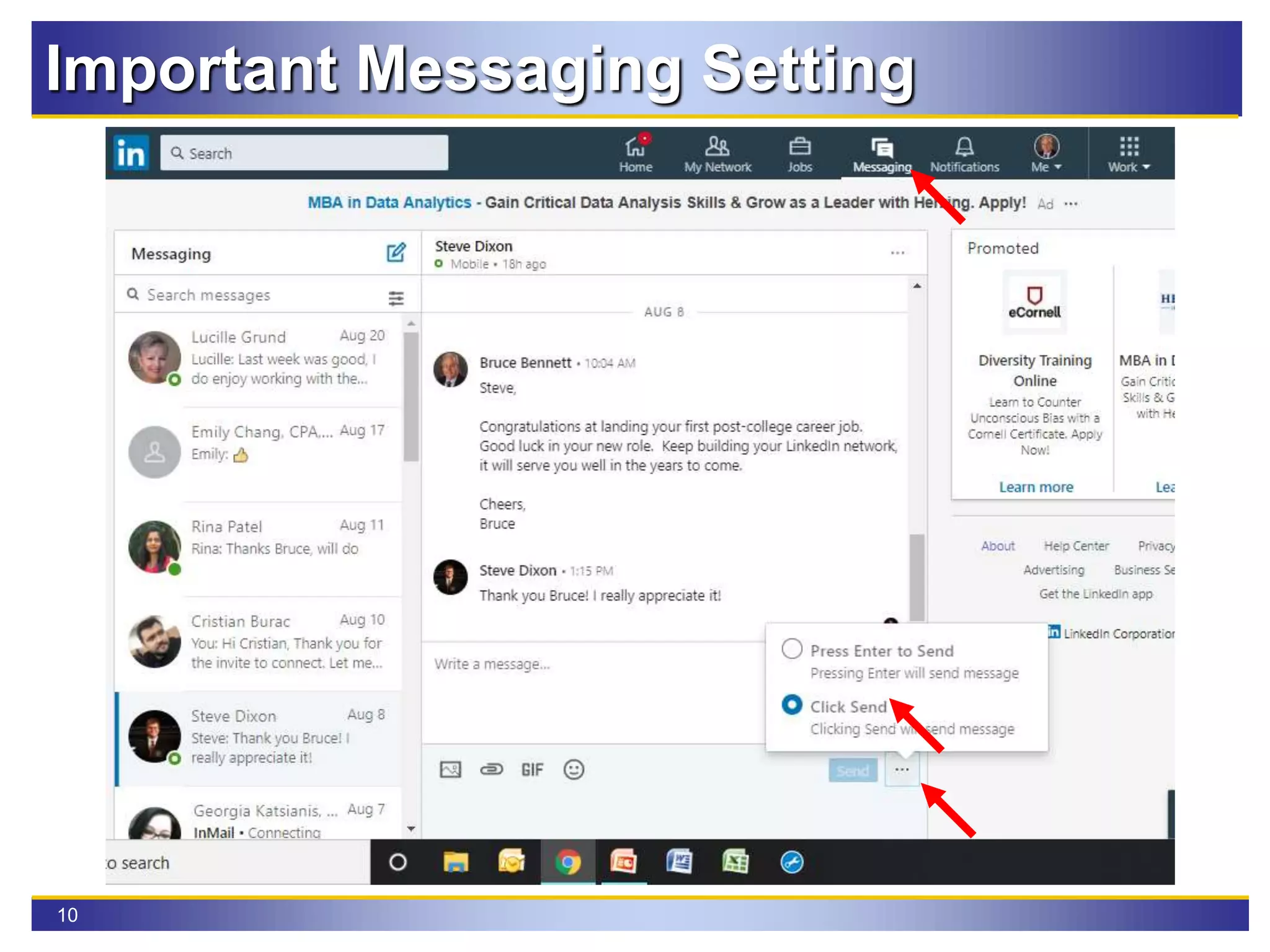 10
Important Messaging Setting
 