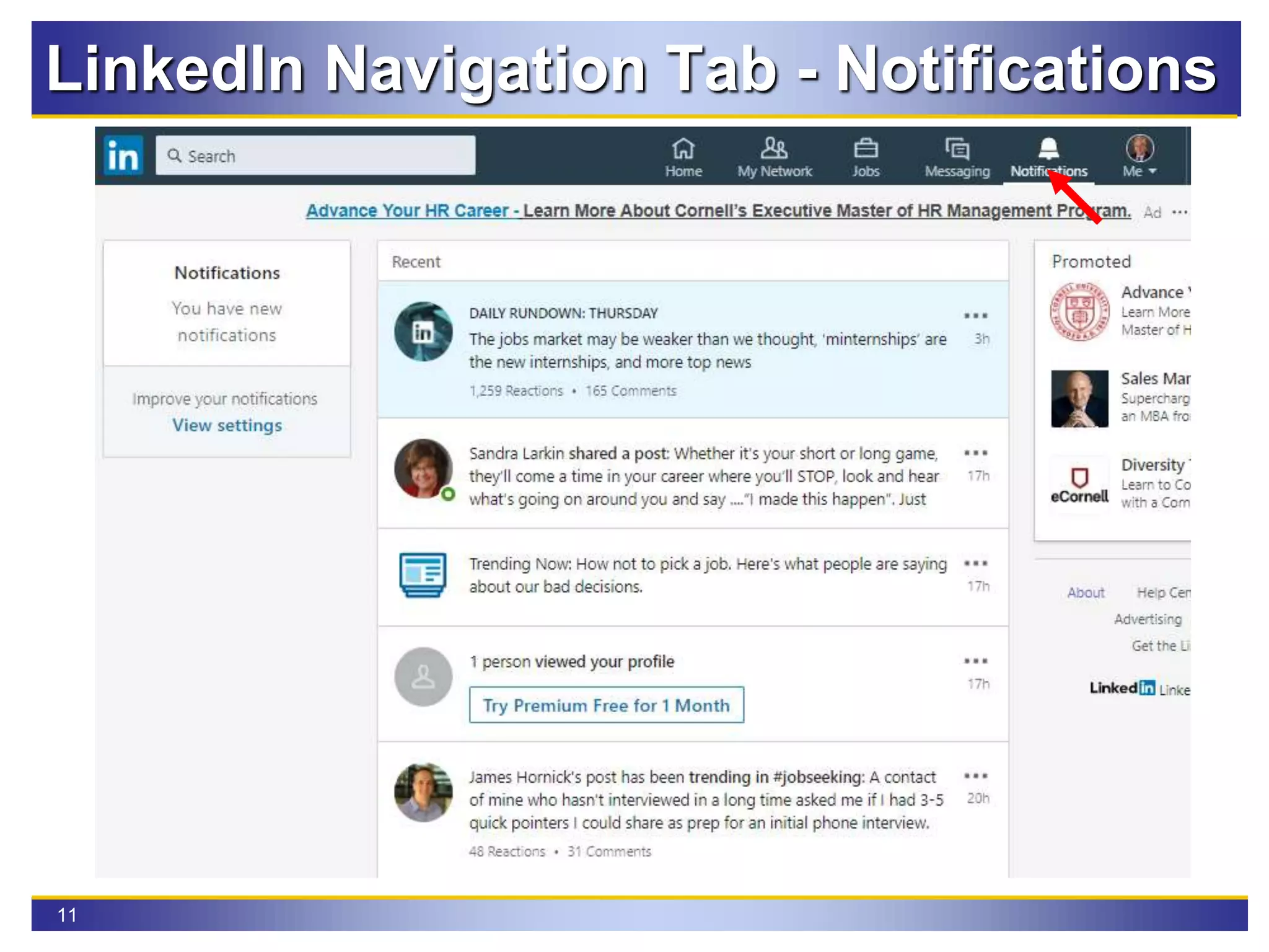 11
LinkedIn Navigation Tab - Notifications
 
