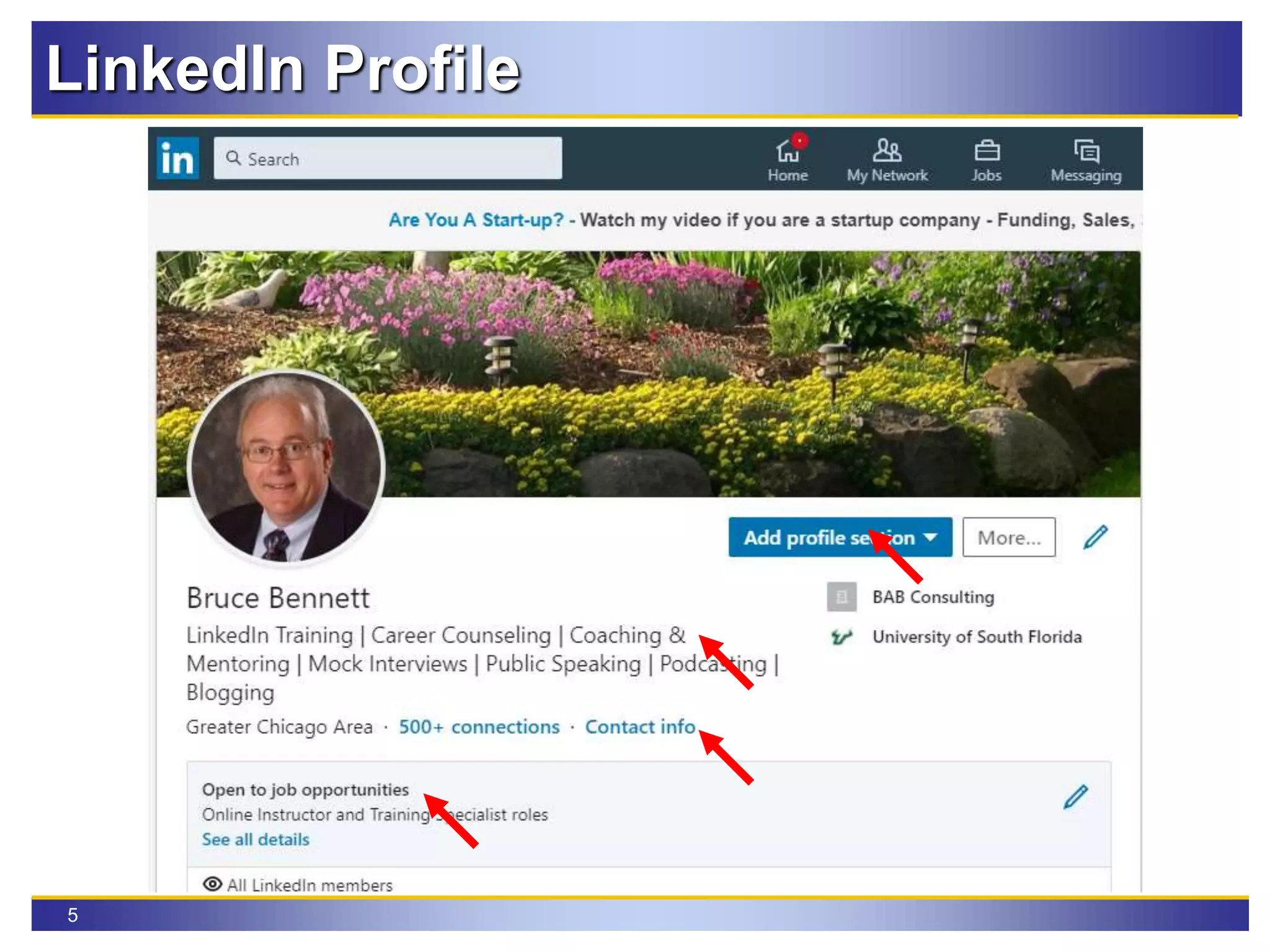 5
LinkedIn Profile
 