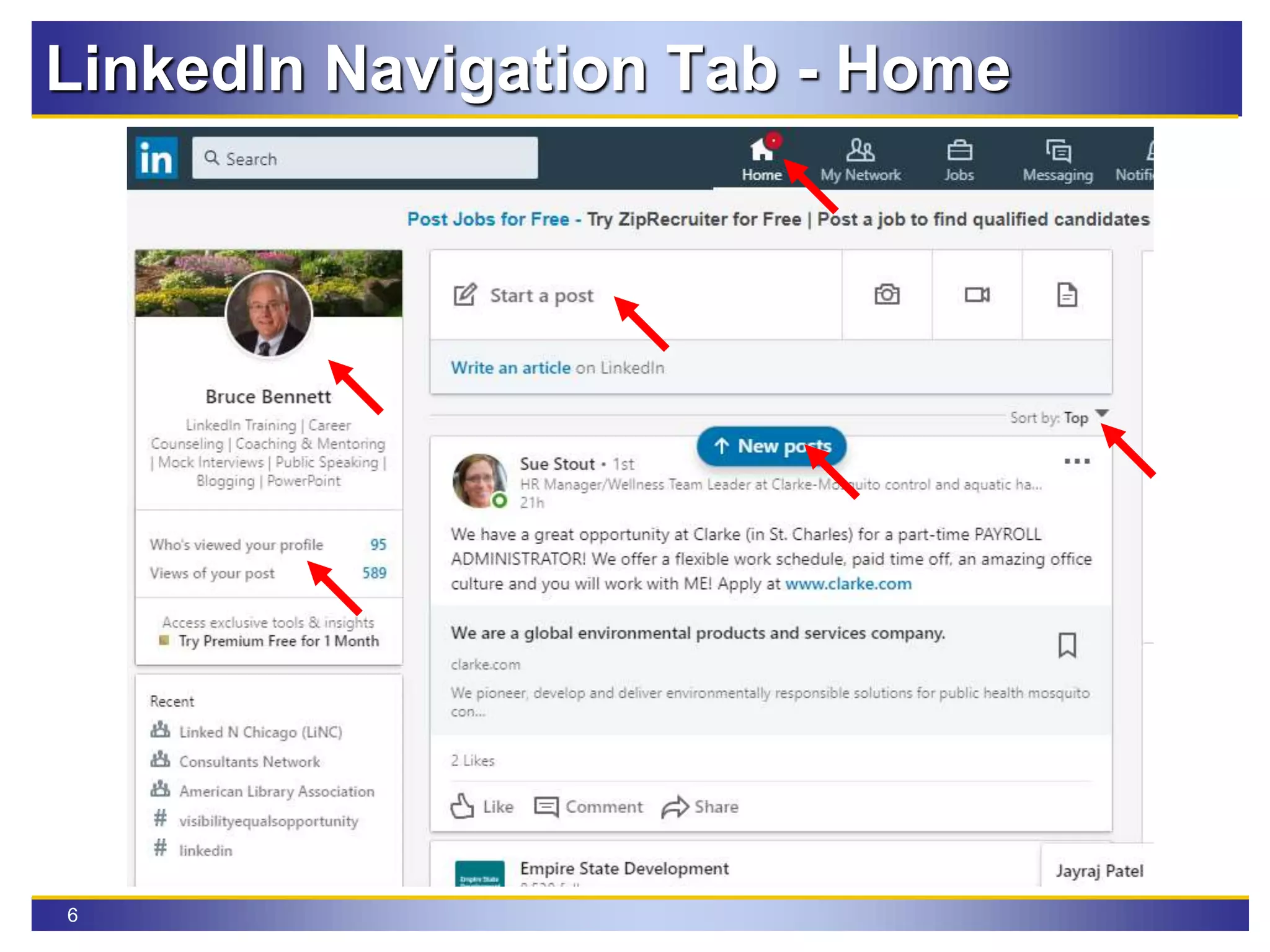 6
LinkedIn Navigation Tab - Home
 