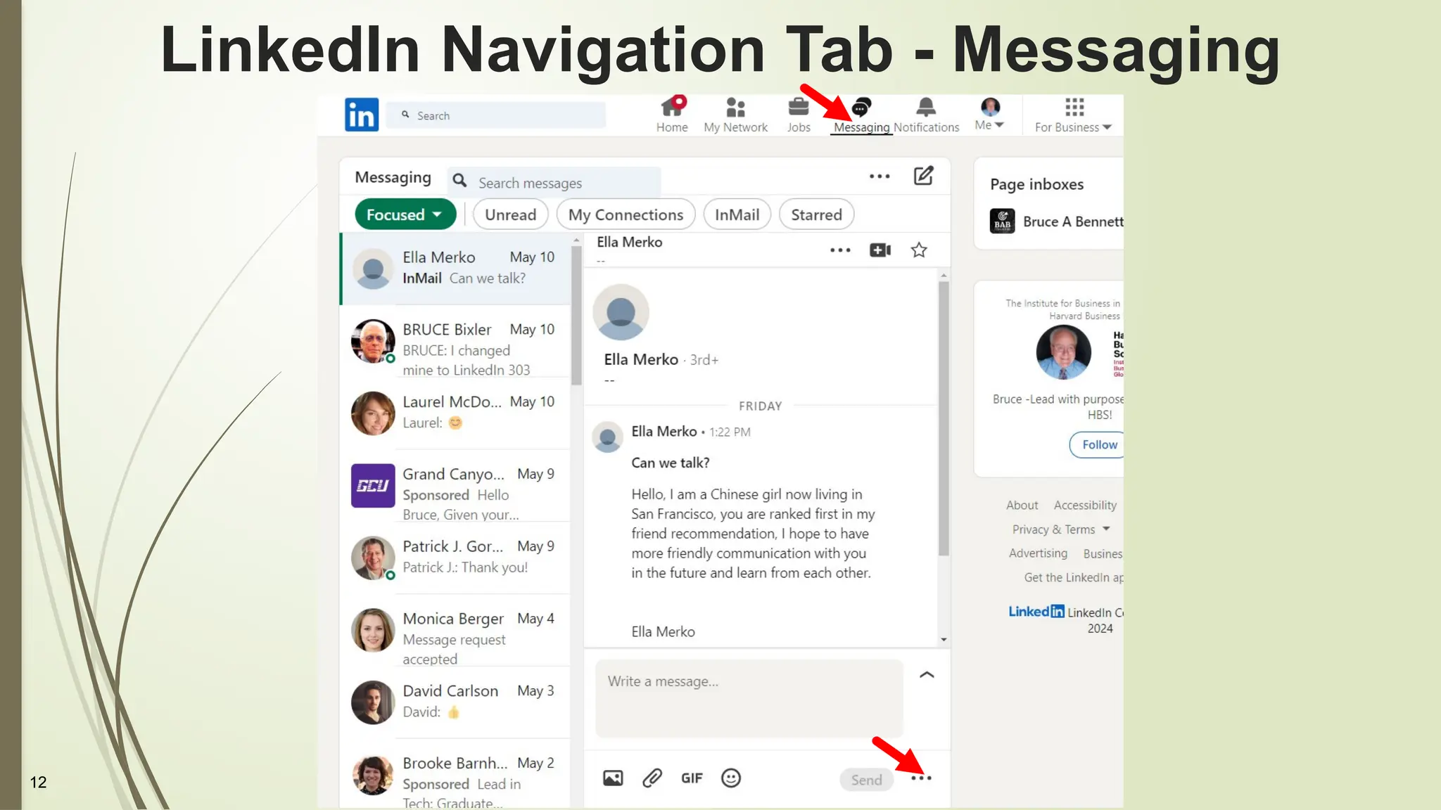 12
LinkedIn Navigation Tab - Messaging
 