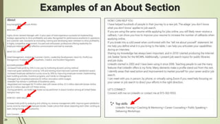 29
Examples of an About Section
 