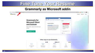 Resumes, Cover Letters, and Applying Online 