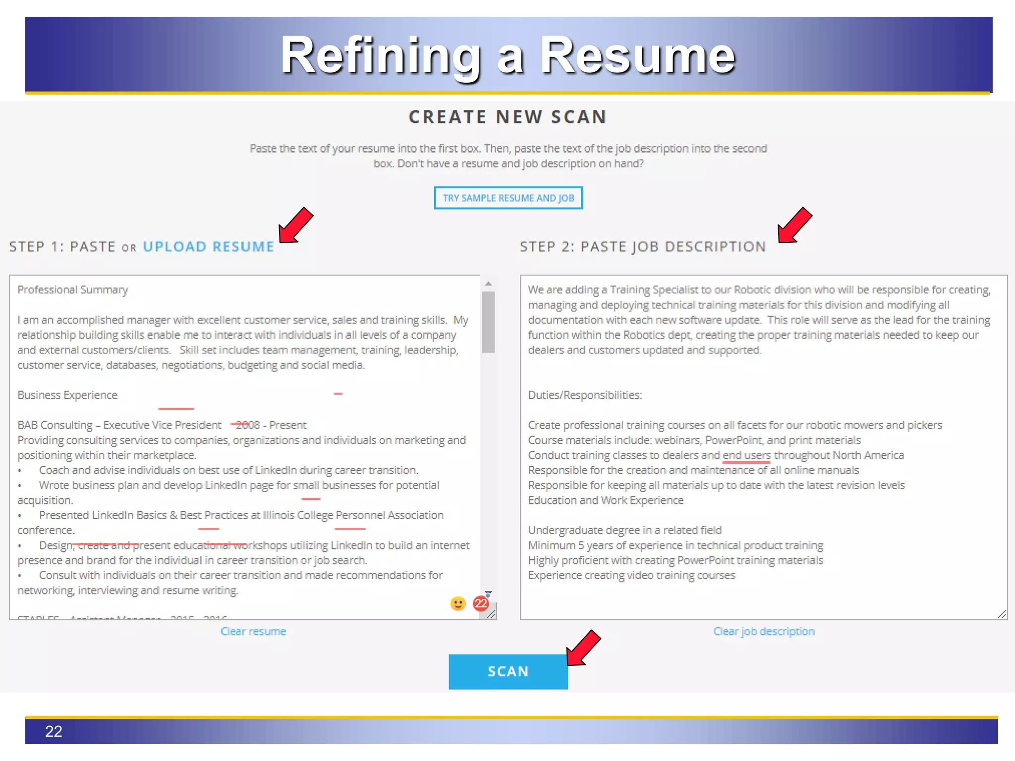 22
Refining a Resume
 