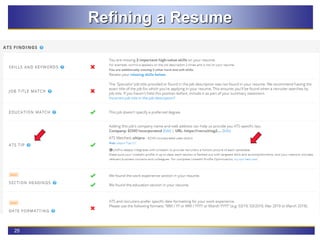 25
Refining a Resume
 