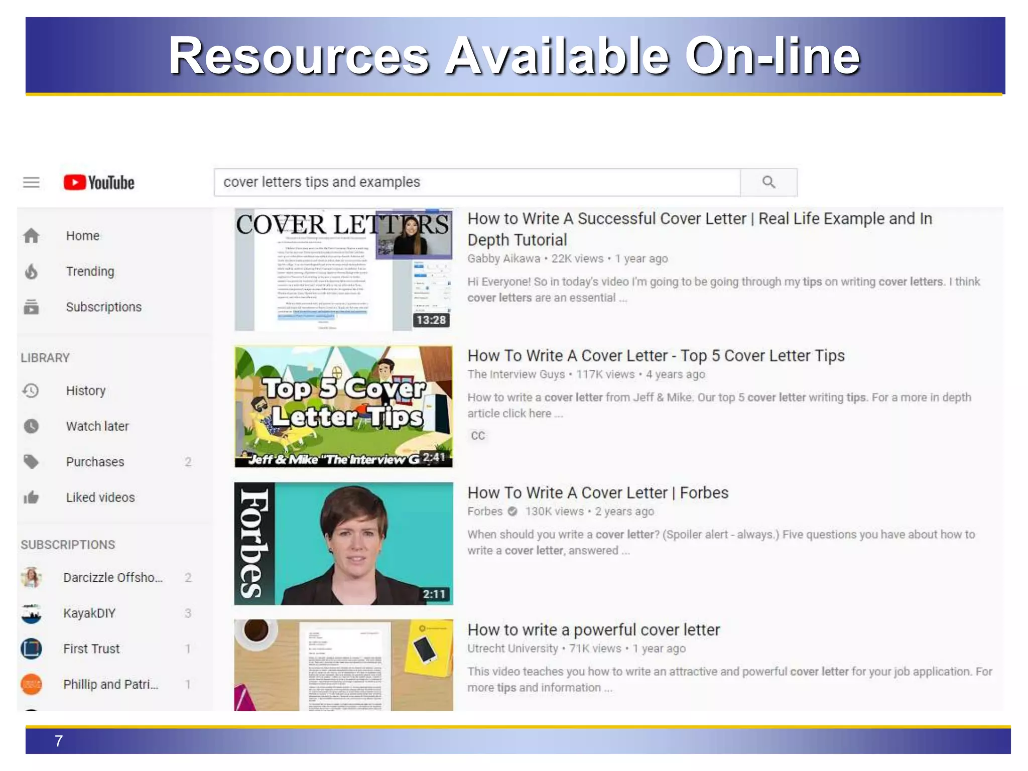 7
Resources Available On-line
 