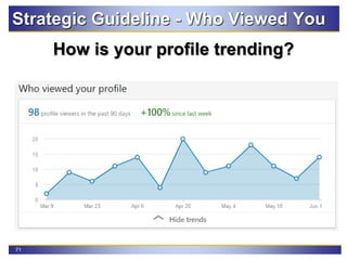 71
Strategic Guideline - Who Viewed You
How is your profile trending?
 