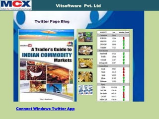 Twitter-Application
Vitsoftware Pvt. Ltd
Twitter Page Blog
Connect Windows Twitter App
 