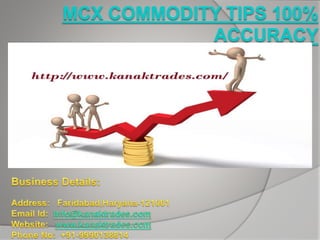 Mcx commodity tips 100% accuracy