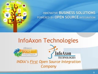InfoAxon Technologies
1
INDIA’s First Open Source Integration
Company
 