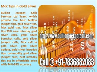 Mcx tips in gold silver