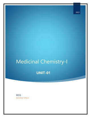 Medicinal Chemistry-I
2021
MCQ
GOURAV SINGH
UNIT-01
 