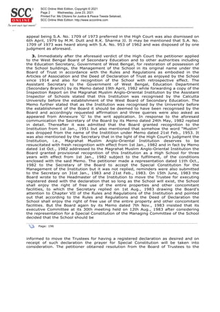 appeal being S.A. No. 1709 of 1973 preferred in the High Court was also dismissed on
6th April, 1979 by M.M. Dutt and R.K....
